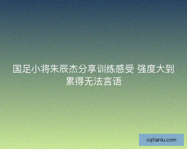 国足小将朱辰杰分享训练感受 强度大到累得无法言语
